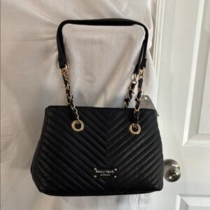 Darcy Marks London Black and Gold Quilted Shoulder Bag